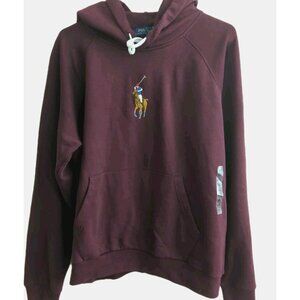 New Polo Ralph Lauren Hoodie Sweatsuit Size XXL Unisex Burgundy Preppy-lpb28